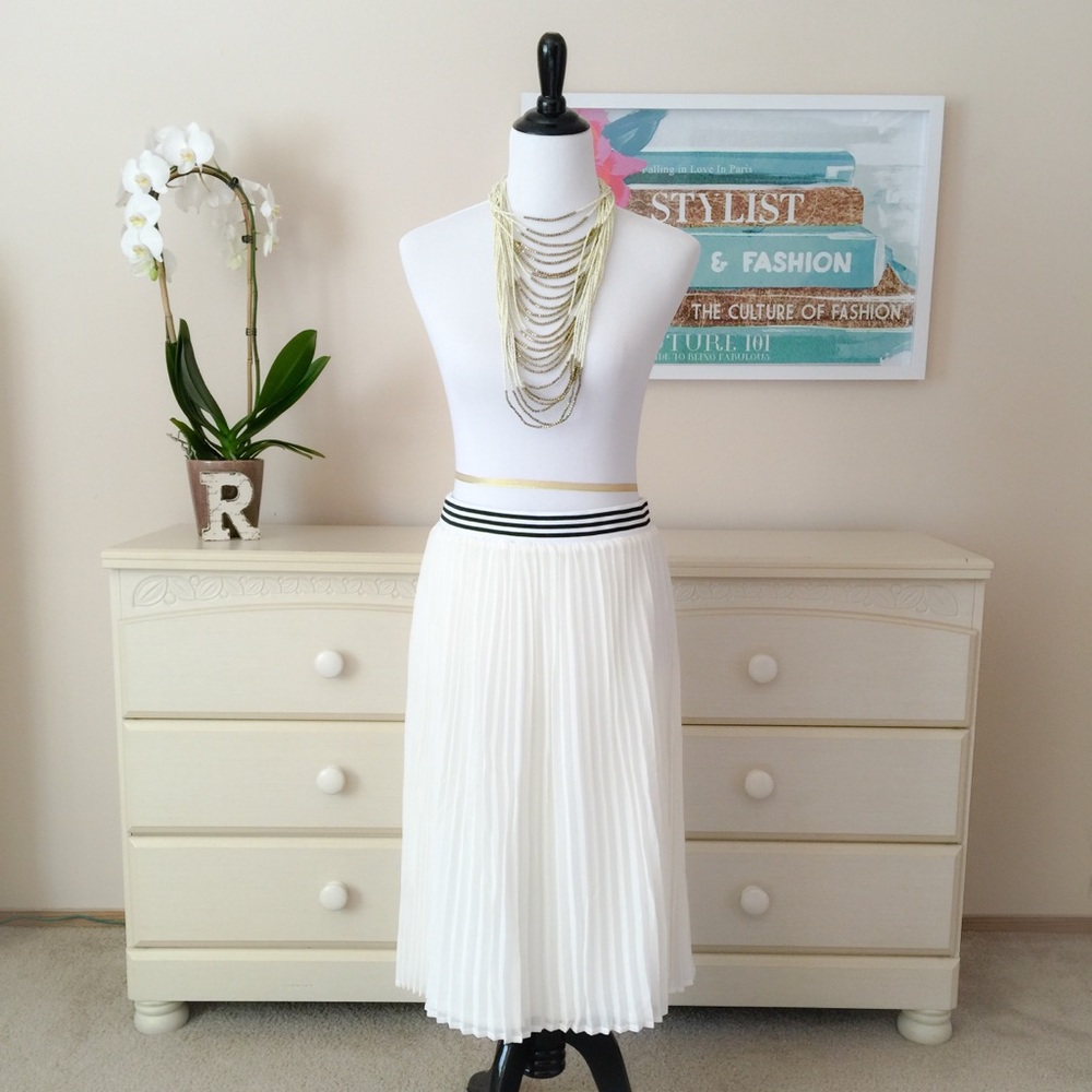 Pleated Midi Skirt In Silk